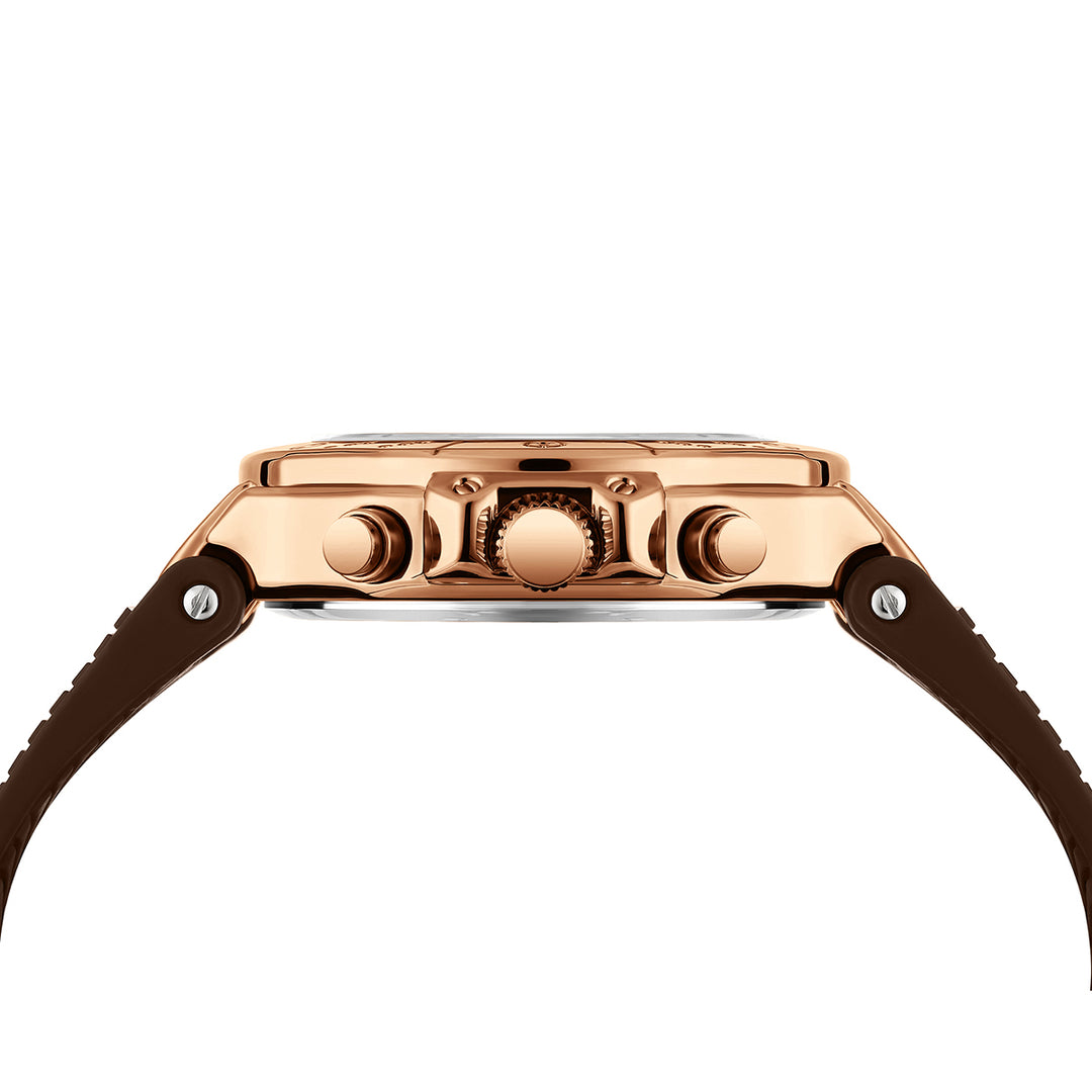Sansi Mayo Romano Brown Dial Watch — Rose Gold Case & Brown Strap for Men