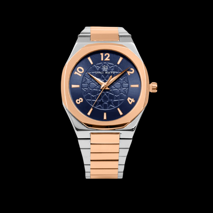 Sansi Mayo Two-Tone Rose Gold & Blue Prestige Wrist Watch