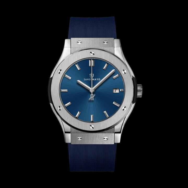 Sansi Mayo Round Silver   & Sky Blue Wrist Watch
