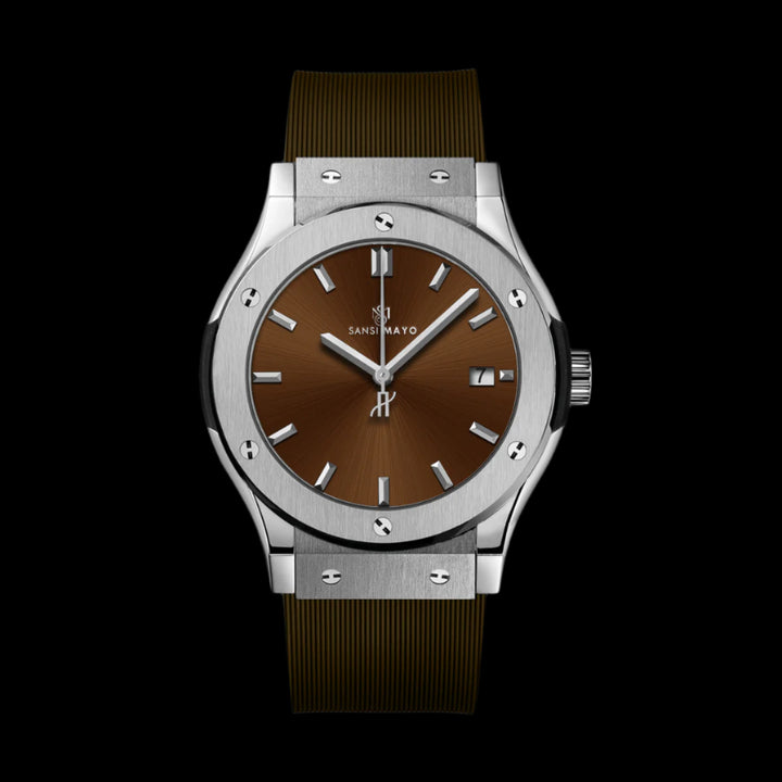 Sansi Mayo Round  Sliver & Orange Wrist Watch