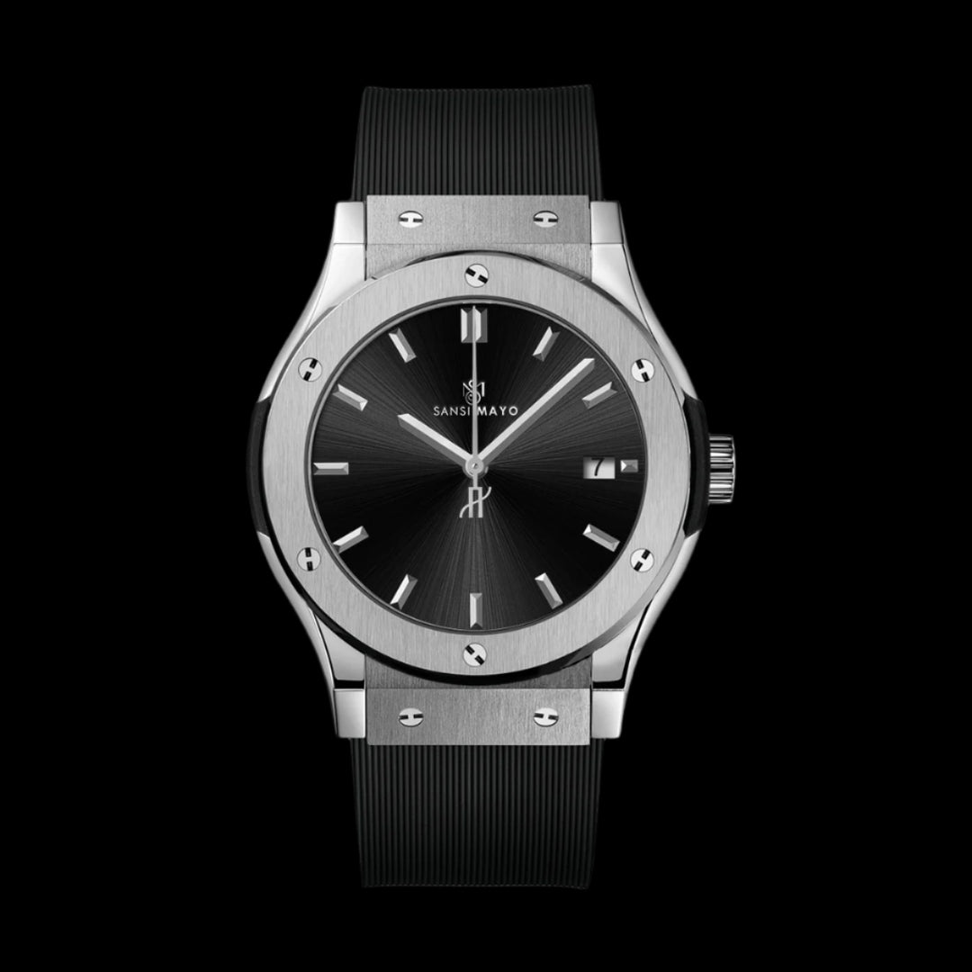 Sansi Mayo Round  Gold  & BlackWrist Watch