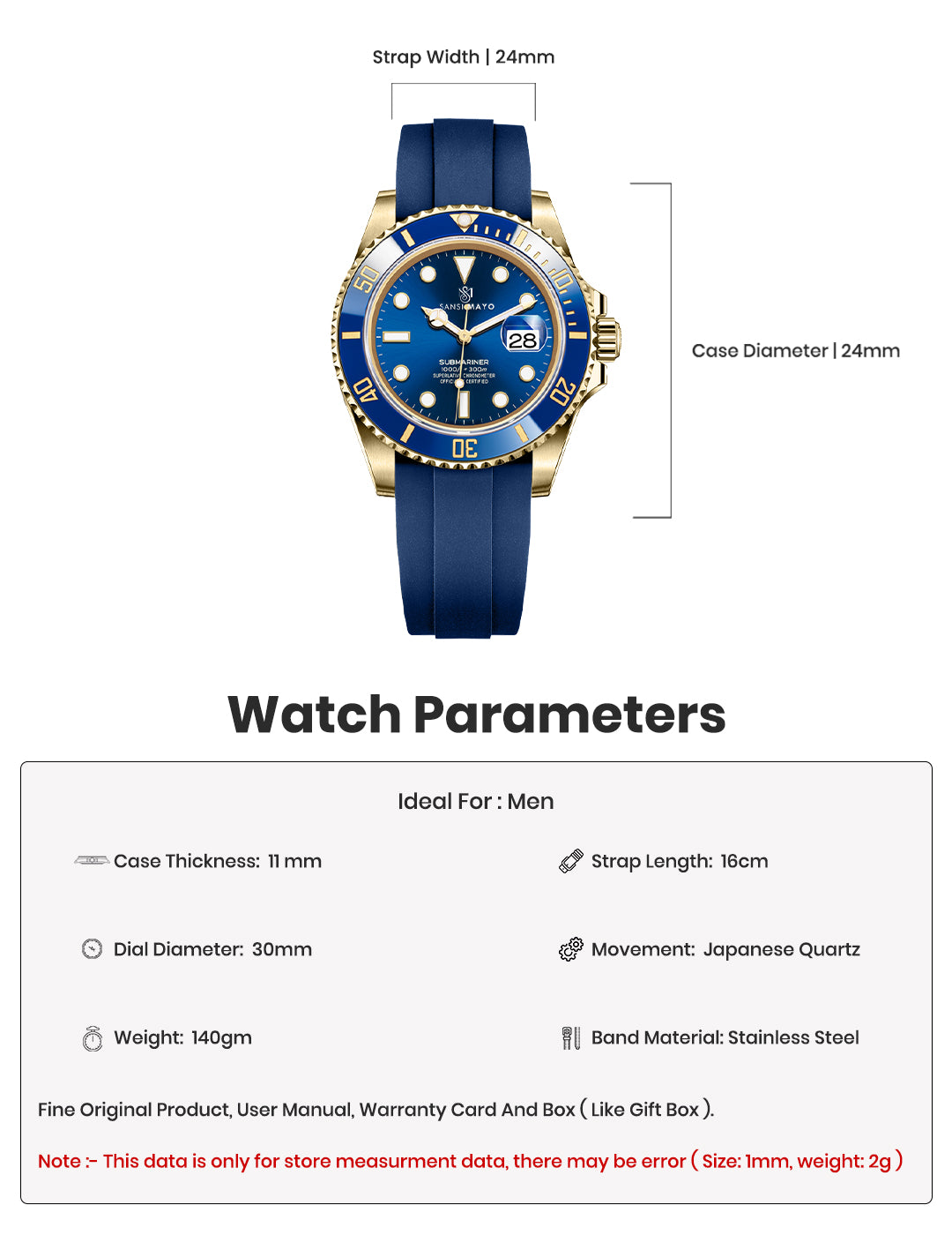 Zaman Deep Navy Blue Analog