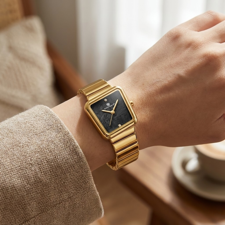 Square Case Edition (Gold, Black Dial)