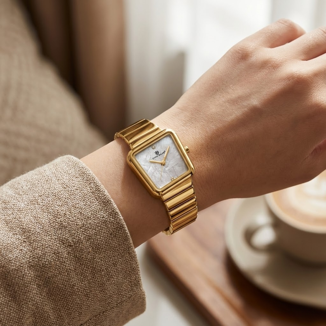 Square Case Edition (Gold, White Dial)