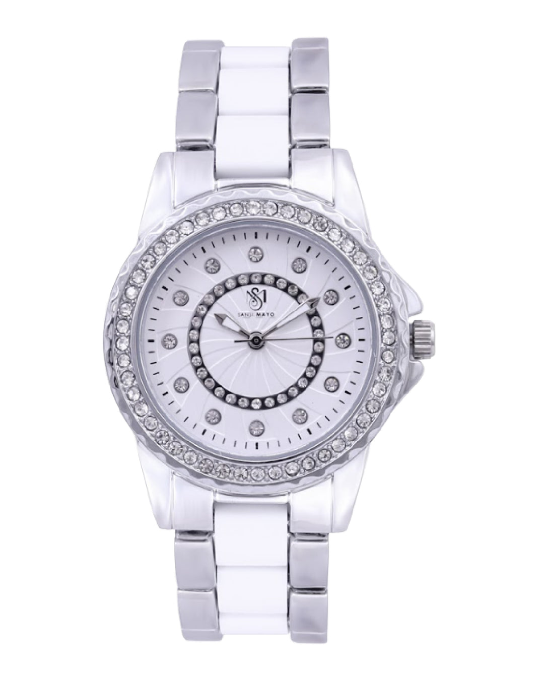 Round Two Tone Silver Elegance Wrist Watch