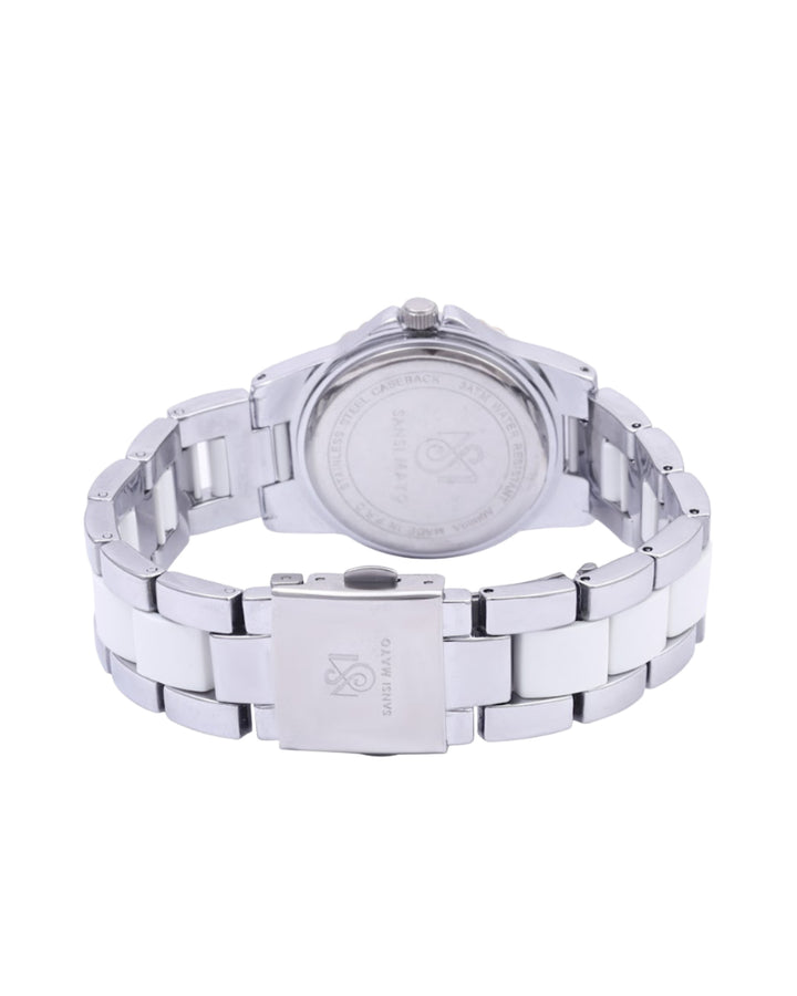 Round Two Tone Silver Elegance Wrist Watch