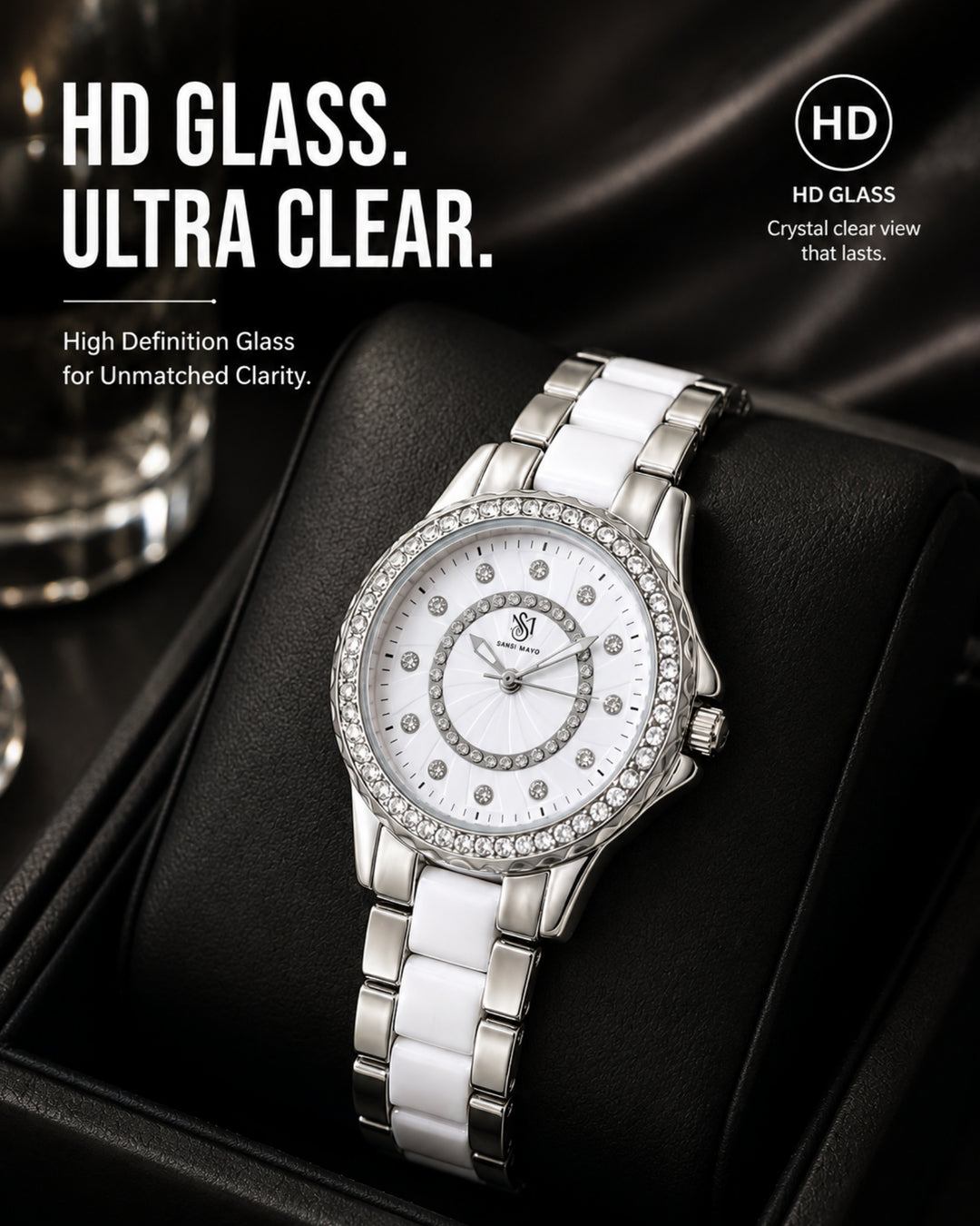 Round Two Tone Silver Elegance Wrist Watch