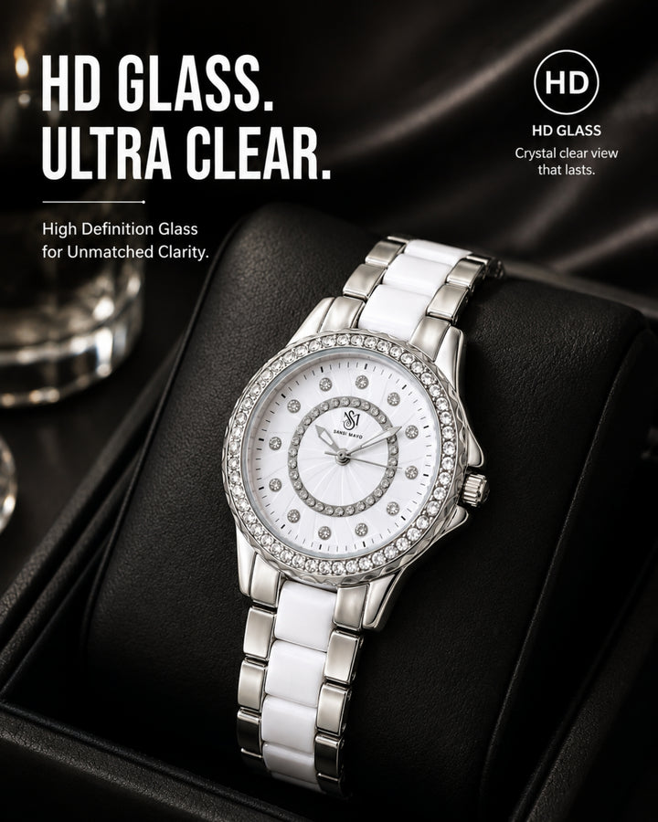 Round Two Tone Silver Elegance Wrist Watch