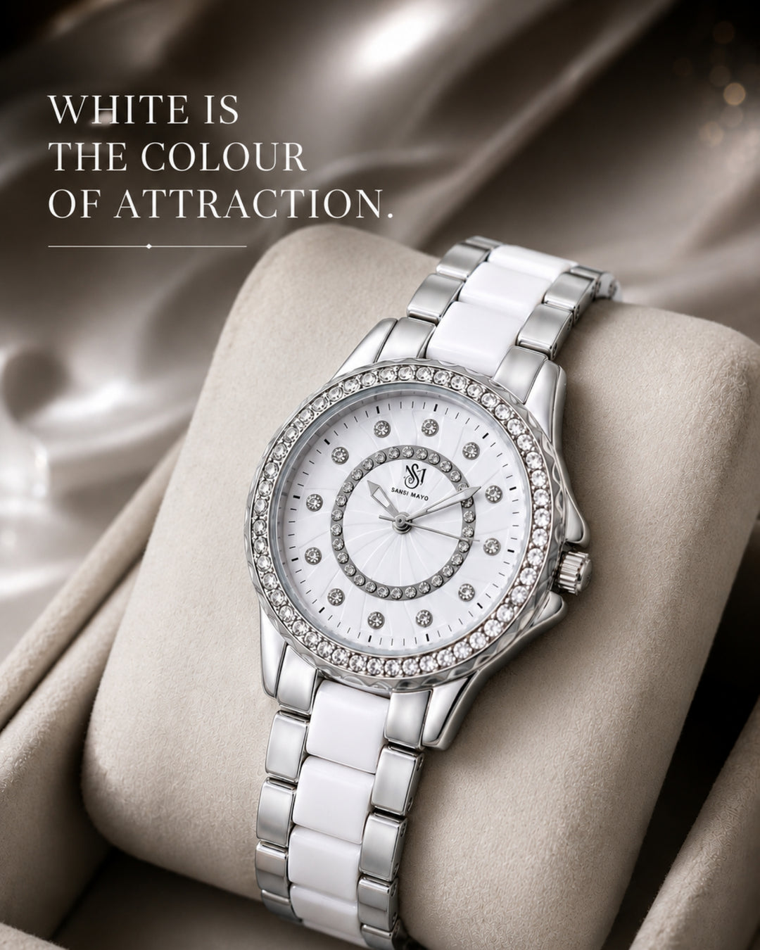 Round Two Tone Silver Elegance Wrist Watch