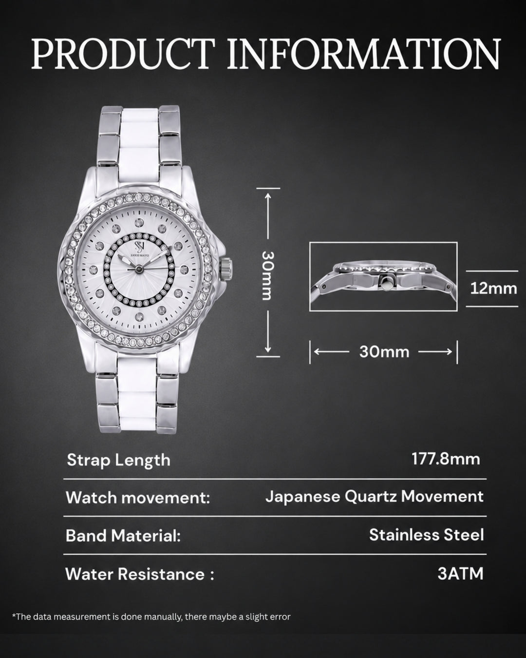 Round Two Tone Silver Elegance Wrist Watch