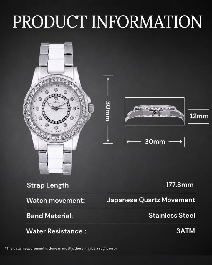 Round Two Tone Silver Elegance Wrist Watch