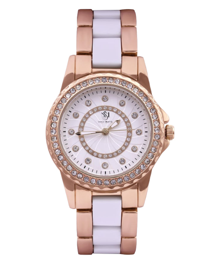 Round Two Tone Radiance Rose Gold  Wrist Watch