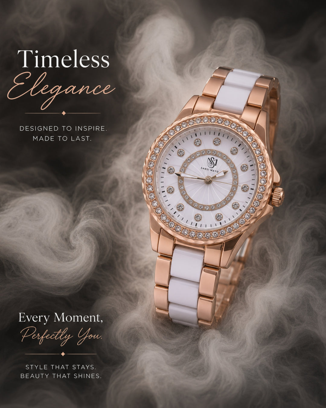 Round Two Tone Radiance Rose Gold  Wrist Watch