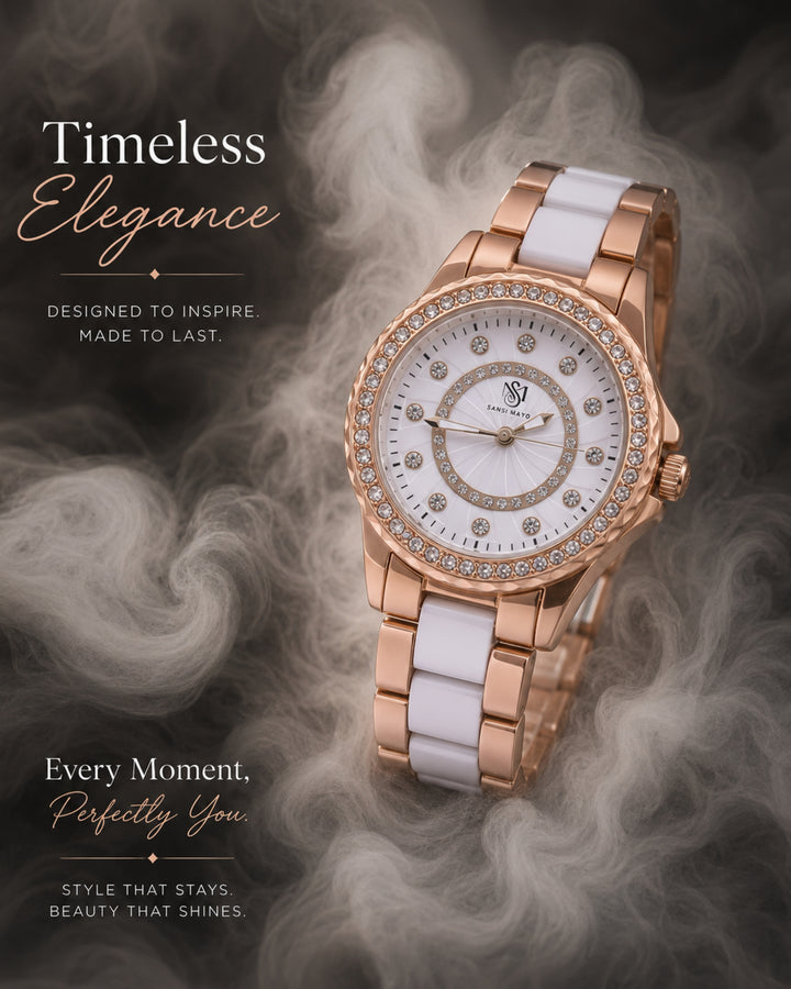 Round Two Tone Radiance Rose Gold  Wrist Watch