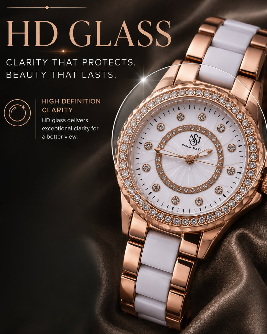 Round Two Tone Radiance Rose Gold  Wrist Watch