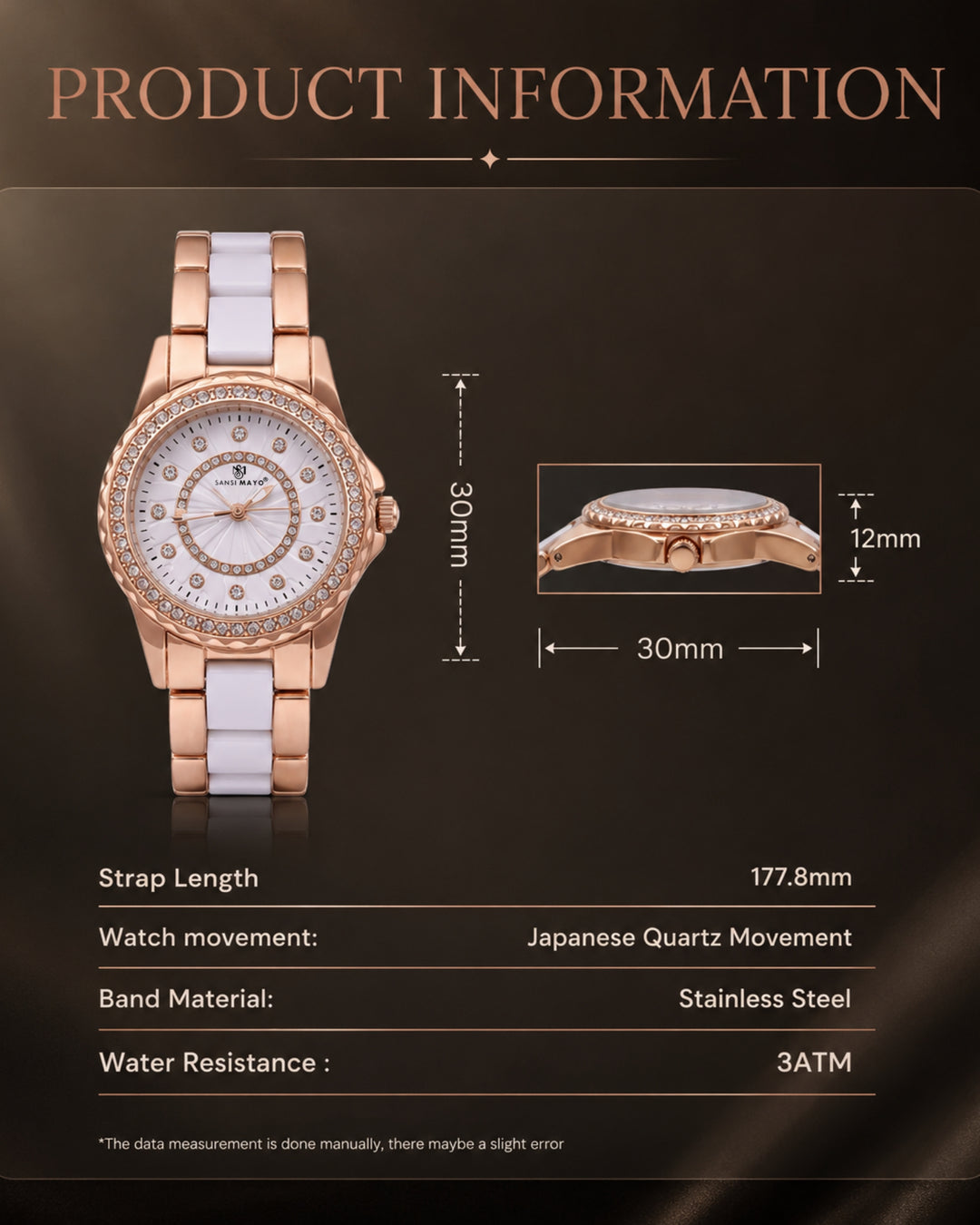 Round Two Tone Radiance Rose Gold  Wrist Watch