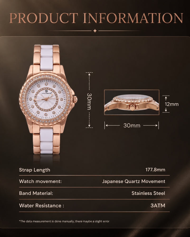 Round Two Tone Radiance Rose Gold  Wrist Watch