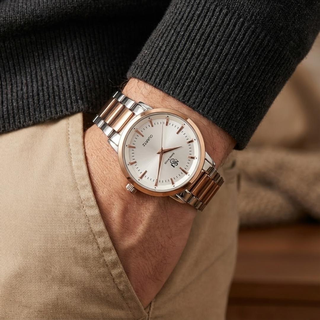 Two-Tone Rose Gold Wrist Watch
