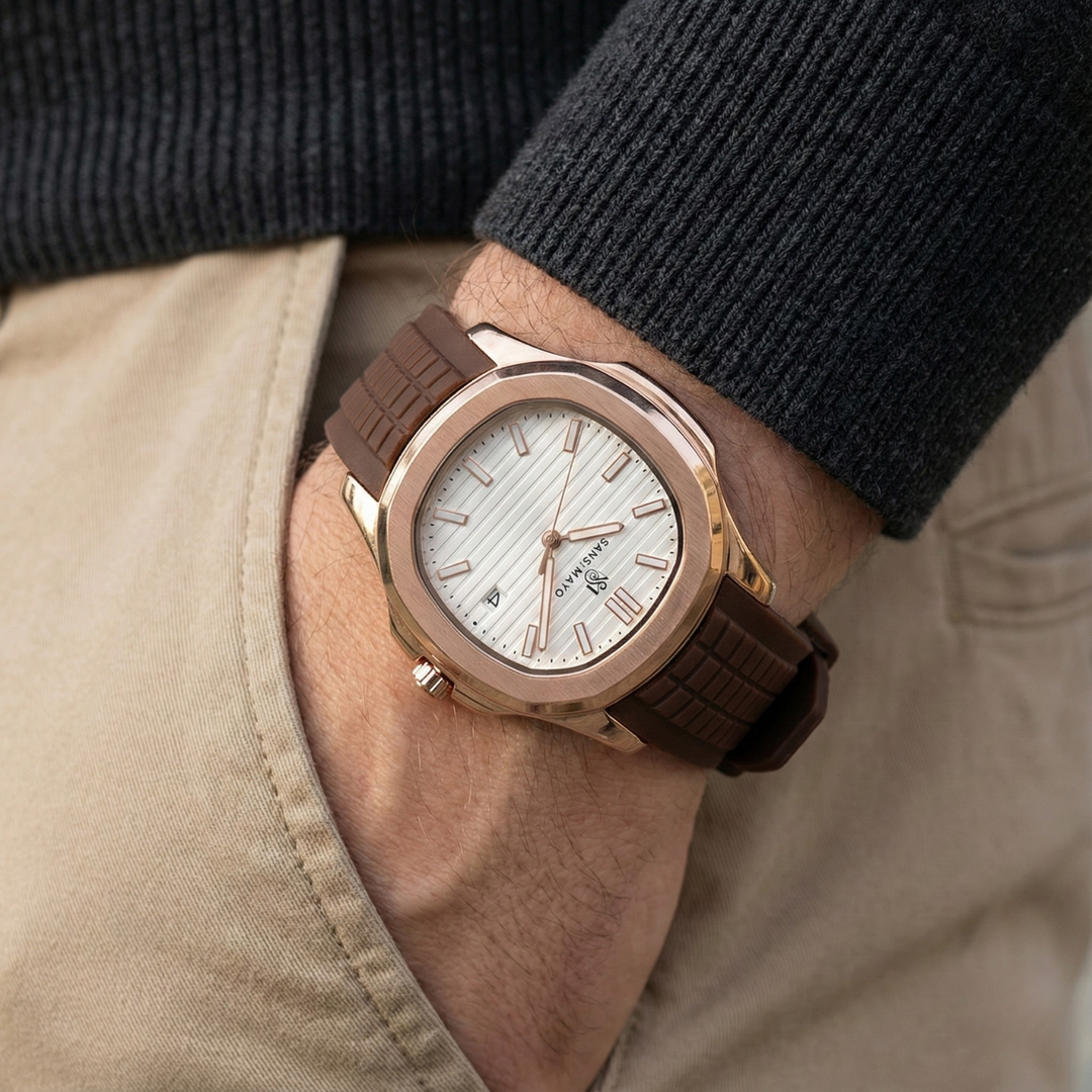 Rose Gold Ivory Elegance Wrist Watch