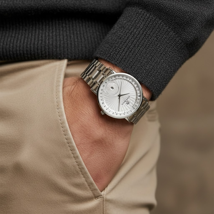 Classic Stainless Steel Watch — White Edition