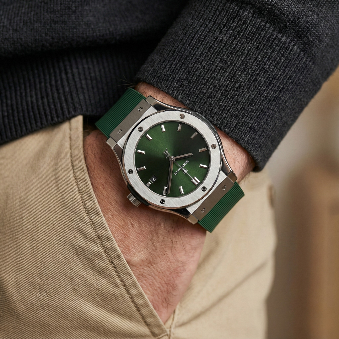 Sliver & Black Wrist Watch