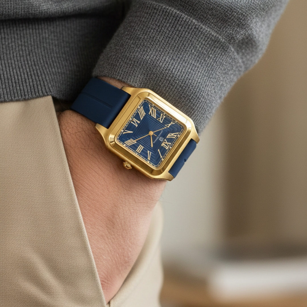 Azure Blue Square Magnetic Analog