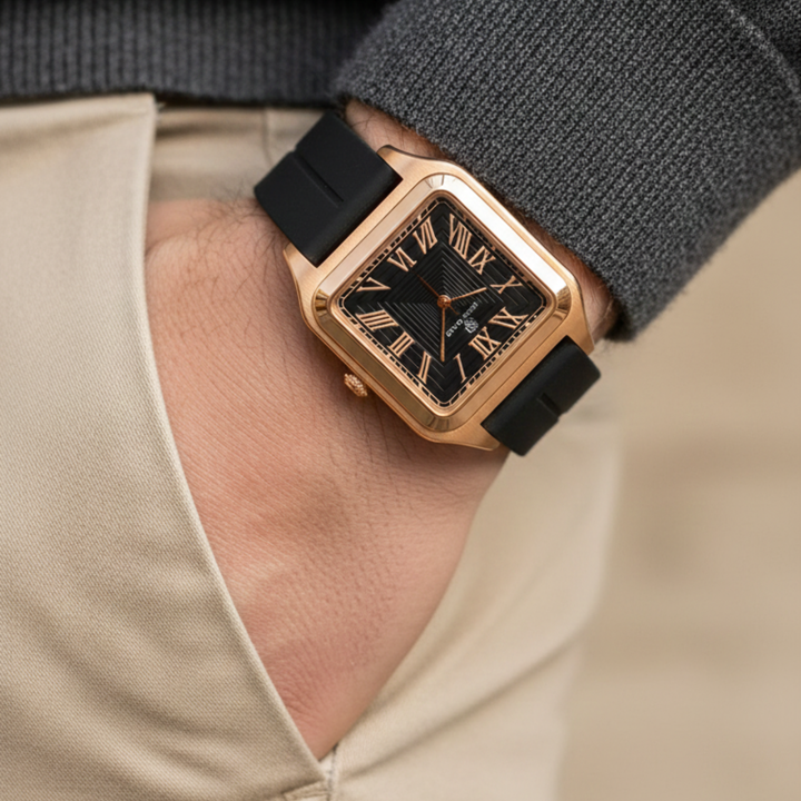 Midnight Black Square Magnetic Analog