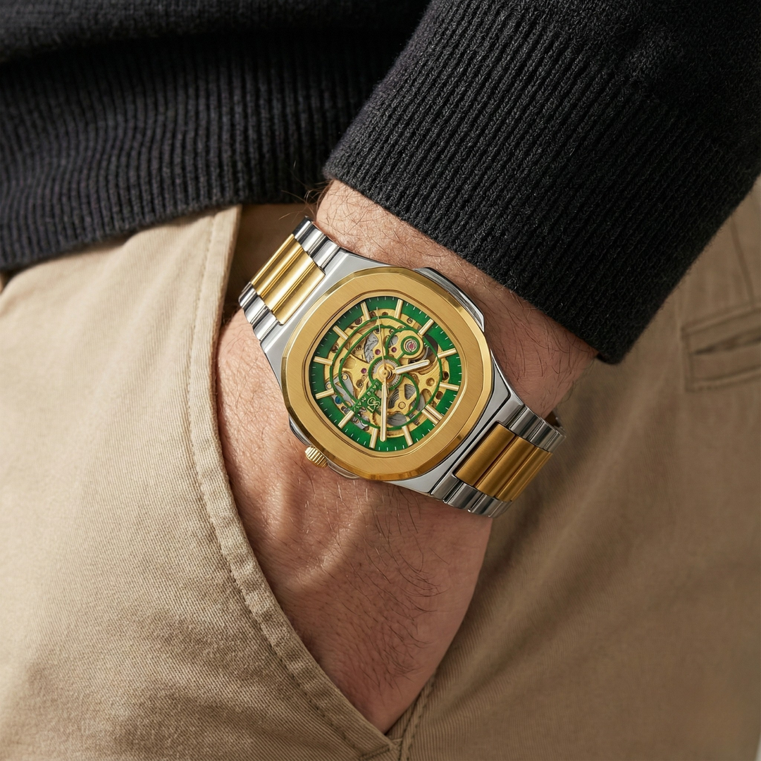 Automatic Mechanical Watch — Green Gold Edition