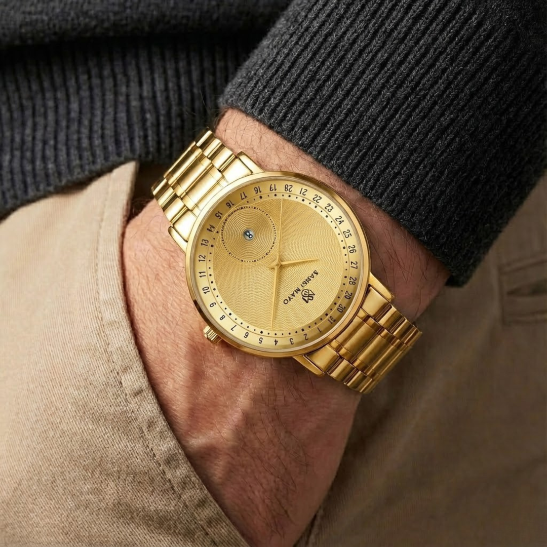 Gold Date Dial Quartz Watch