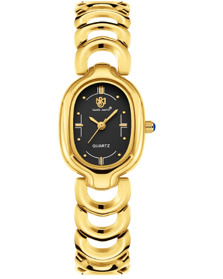 Sansi Mayo VETRA Black Dial Gold Stainless Steel Women's  Watch