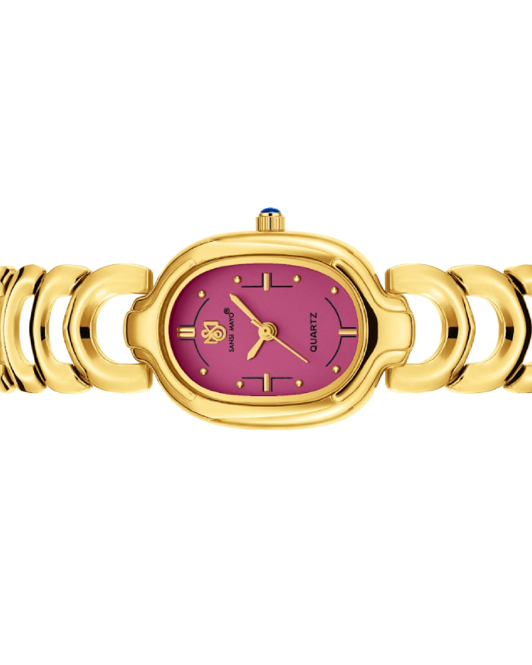 Sansi Mayo VETRA Dark Pink Dial Gold Stainless Steel Women's  Watch