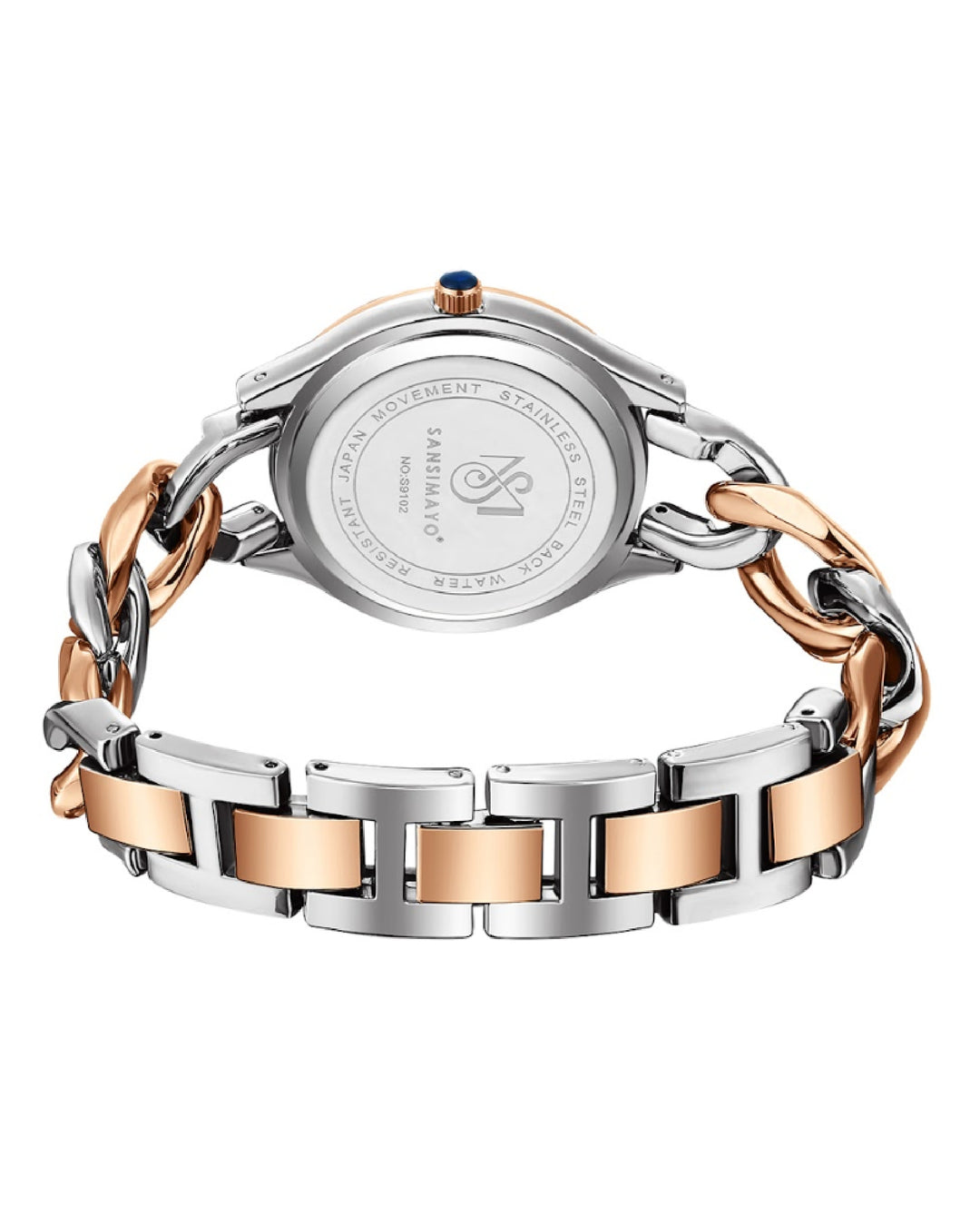 Zeenat Two Tone Silver Rose Gold Rose Gold Dial Quartz Watch