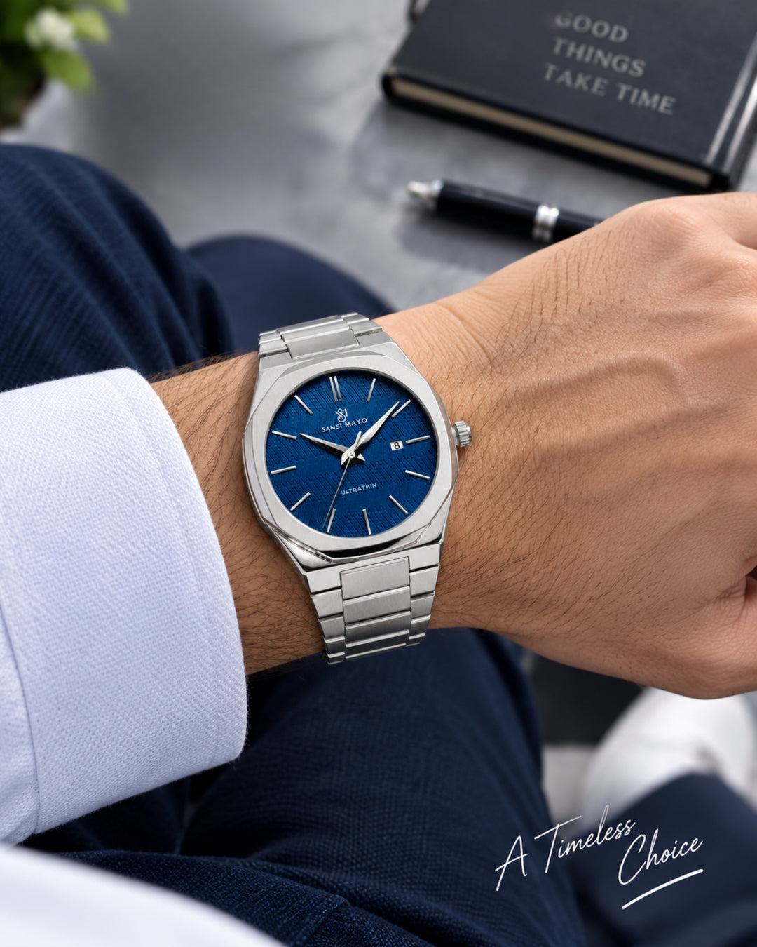 Navy Silver Analog