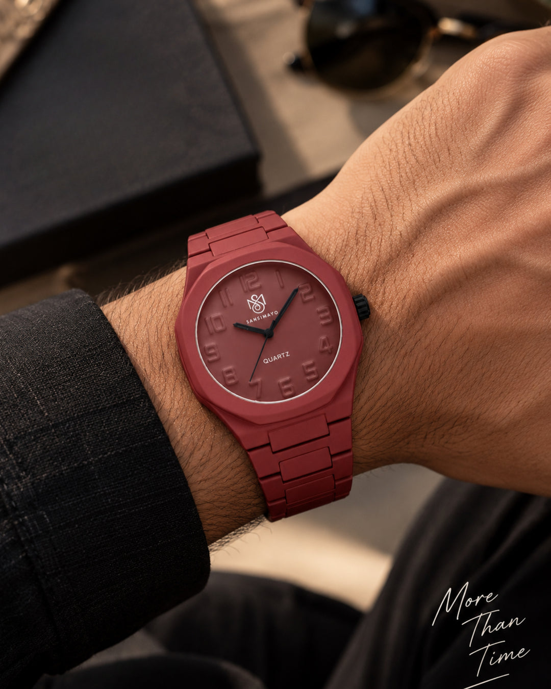 Carnival Dulex Rust Maroon Quartz Watch