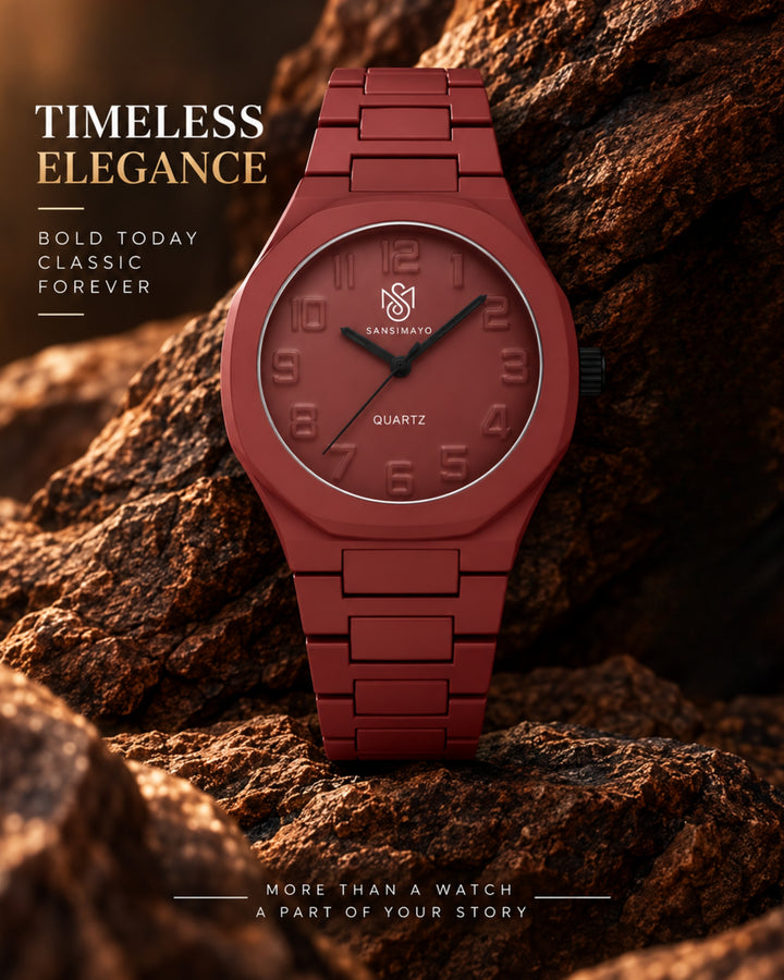 Carnival Dulex Rust Maroon Quartz Watch
