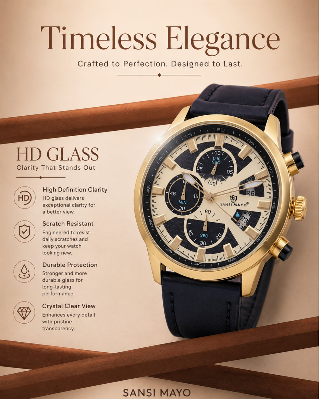 Two-Tone Gold Wrist Watch