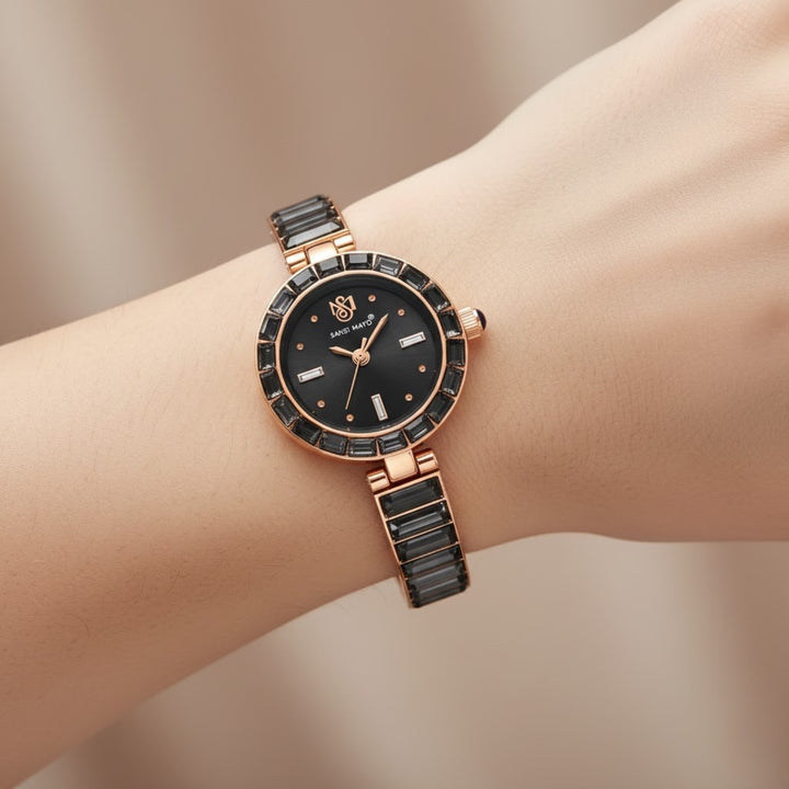 Egyptian Stone Rose Gold Black Women’s Watch