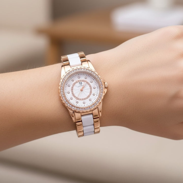 Round Two Tone Radiance Rose Gold  Wrist Watch
