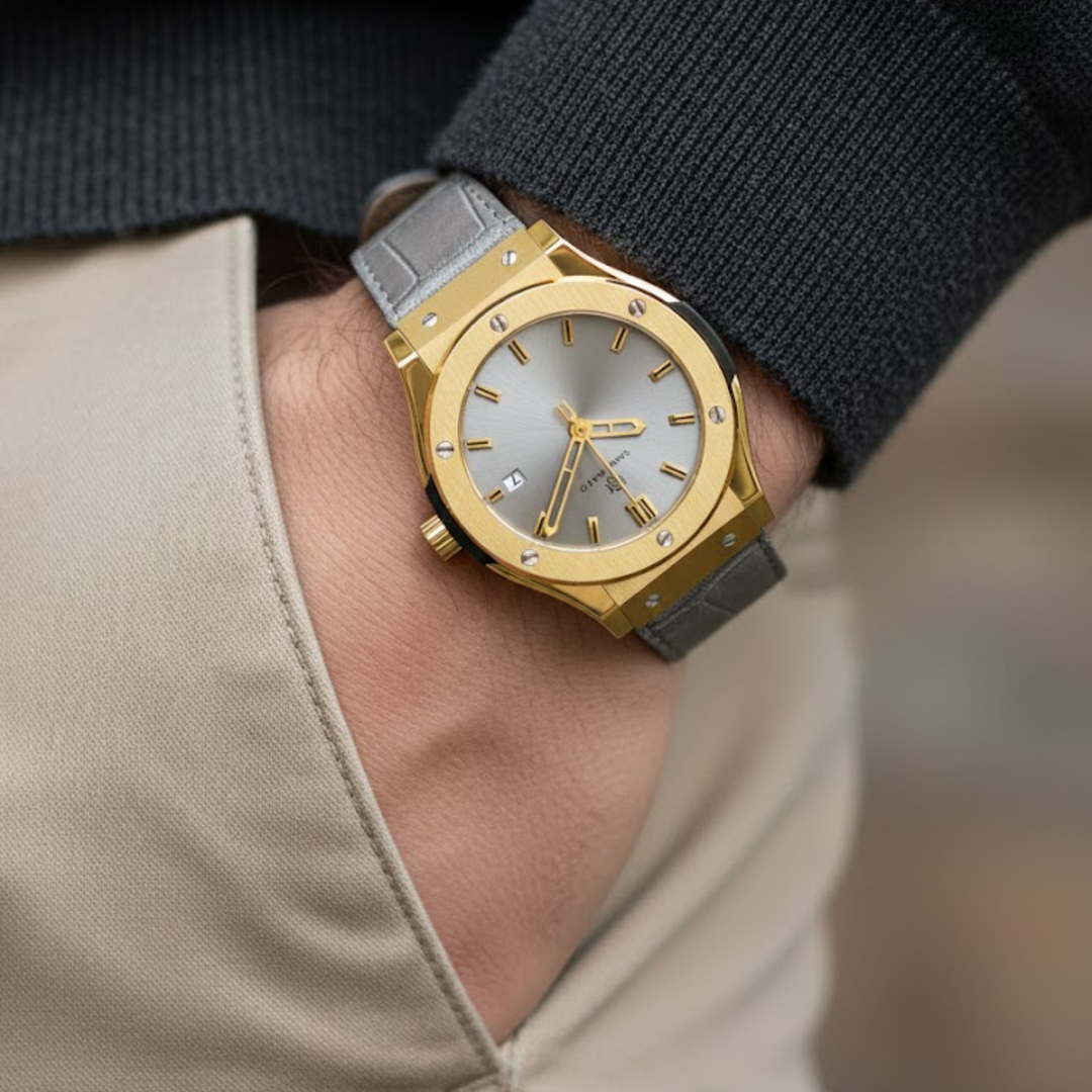 Graphite Grey Leather Analog