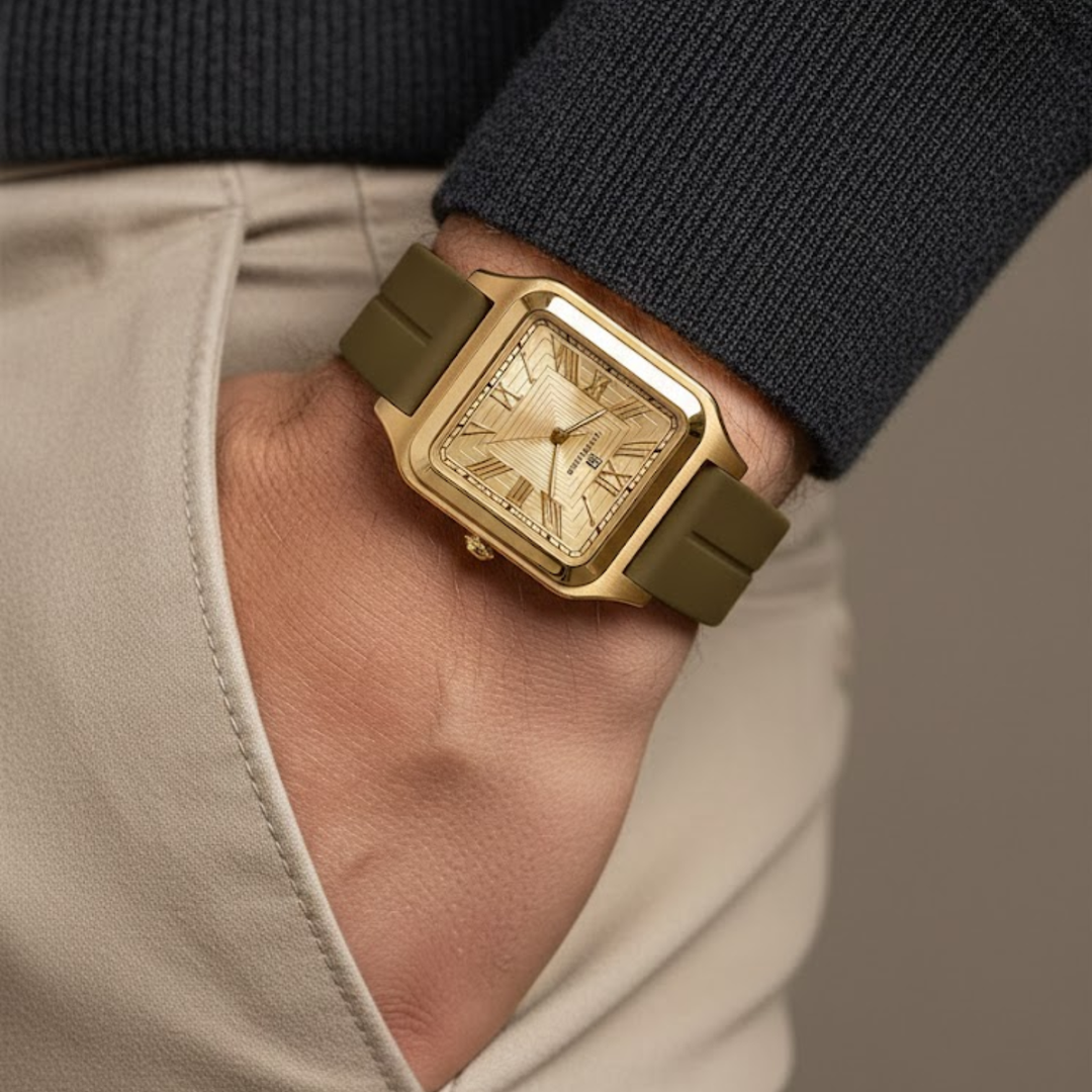 Luxe Gold Square Magnetic Analog