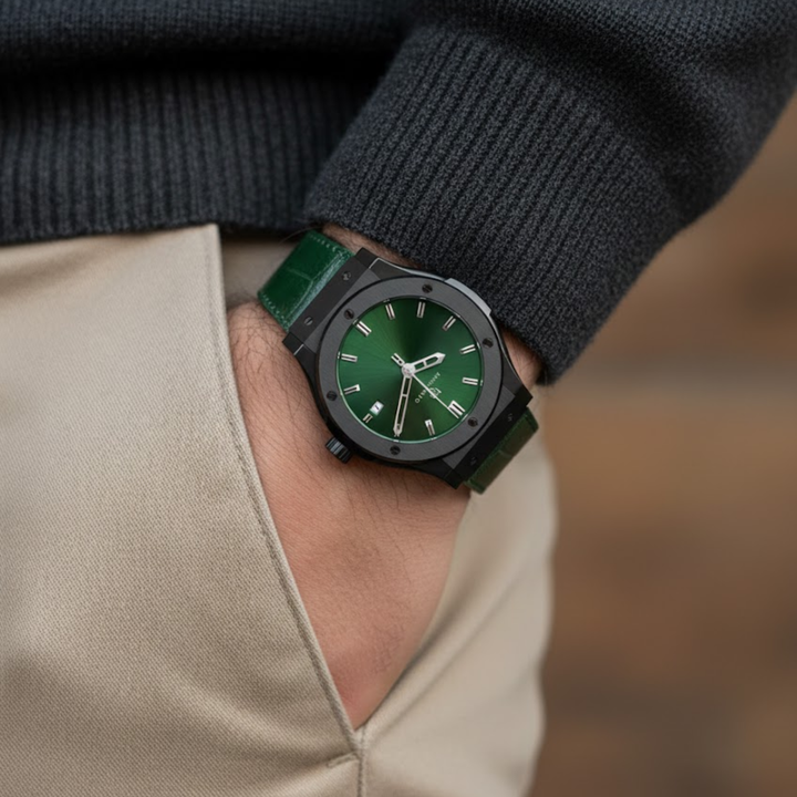 Obsidian Black Leather Analog