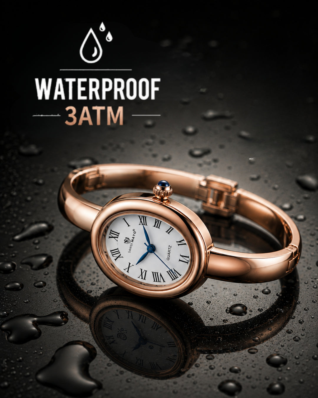 Sansi Mayo Minari Watch -Rose Gold Stainless Steel (White Dial)