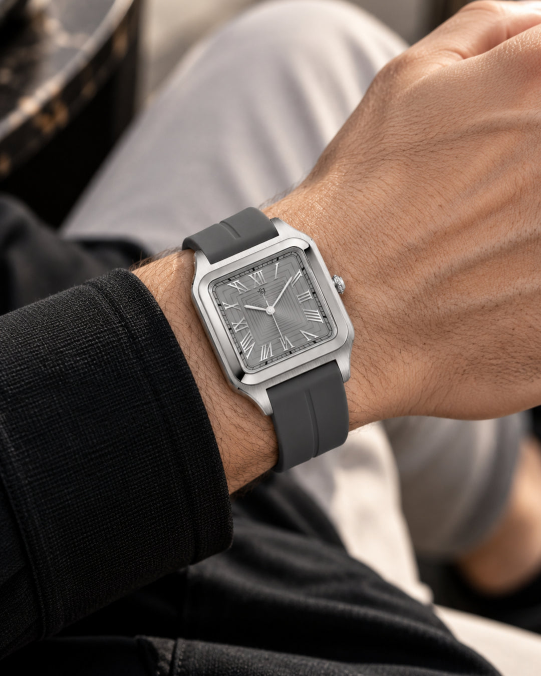 Slate Grey Square Magnetic Analog