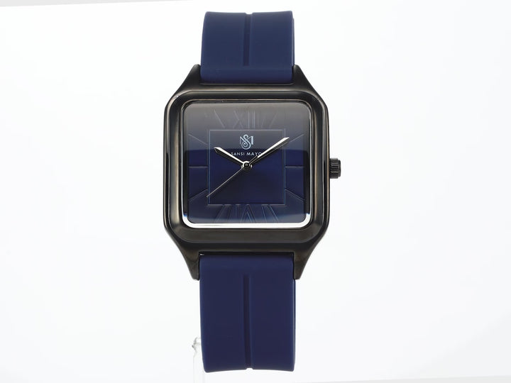 SANSI MAYO Men's Blue Silicone | Blue Dial | Analog | 10mm | Stainless Steel | Square Case | Quartz