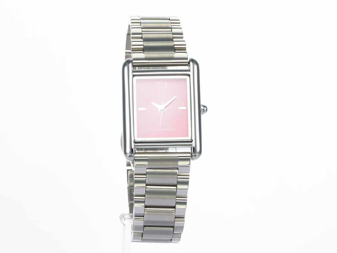 SANSI MAYO Women's Silver Stainless Steel Watch - Magenta Dial | 10mm | Quartz