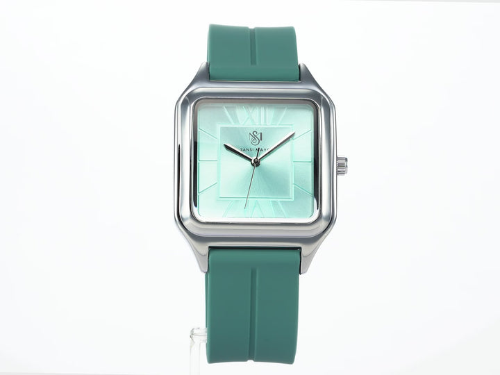 SANSI MAYO Men's Turquoise Silicone | Turquoise Dial | Analog | 10mm | Stainless Steel | Square Case | Quartz