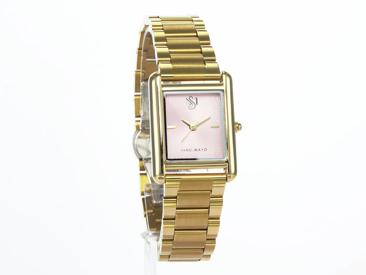 SANSI MAYO Women's Gold Stainless Steel Watch - Purple Dial | 10mm | Quartz