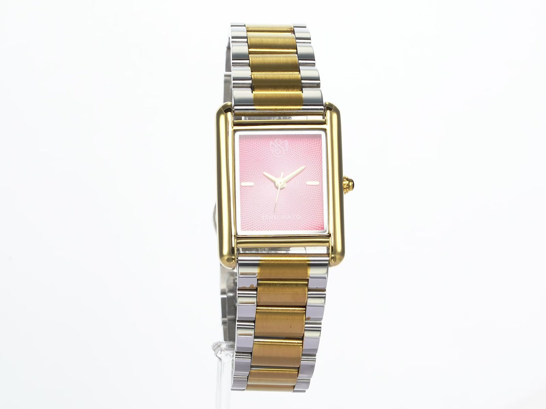 SANSI MAYO Women's Gold Stainless Steel Watch | Magenta Dial | 10mm | Quartz | Dual Tone