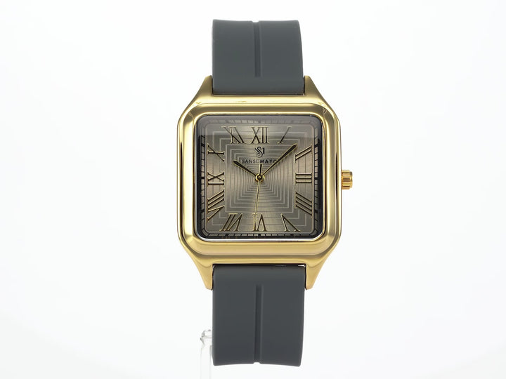 SANSI MAYO Men's Grey Silicone Watch - Grey Dial - Square Case With Magnetic Lock