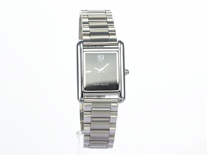 SANSI MAYO Women's Silver Stainless Steel Watch - Black Dial | 10mm | Quartz